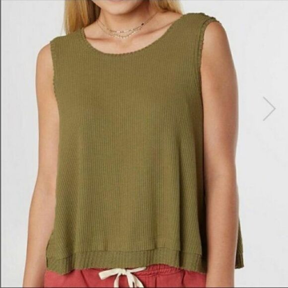Free People Boxy Tank Top Green Sz M NWOT - Picture 1 of 12